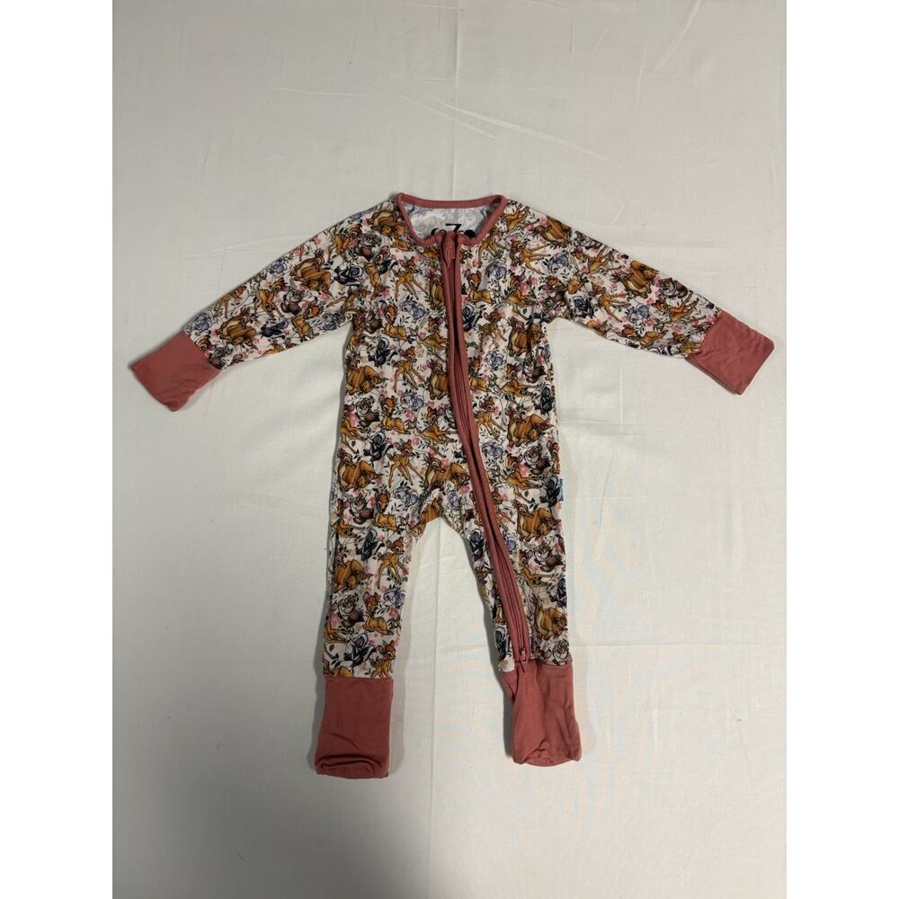 Cozco Bambi Deer Disney Print Sleeper Zippy 0-3 Months Bamboo Girls